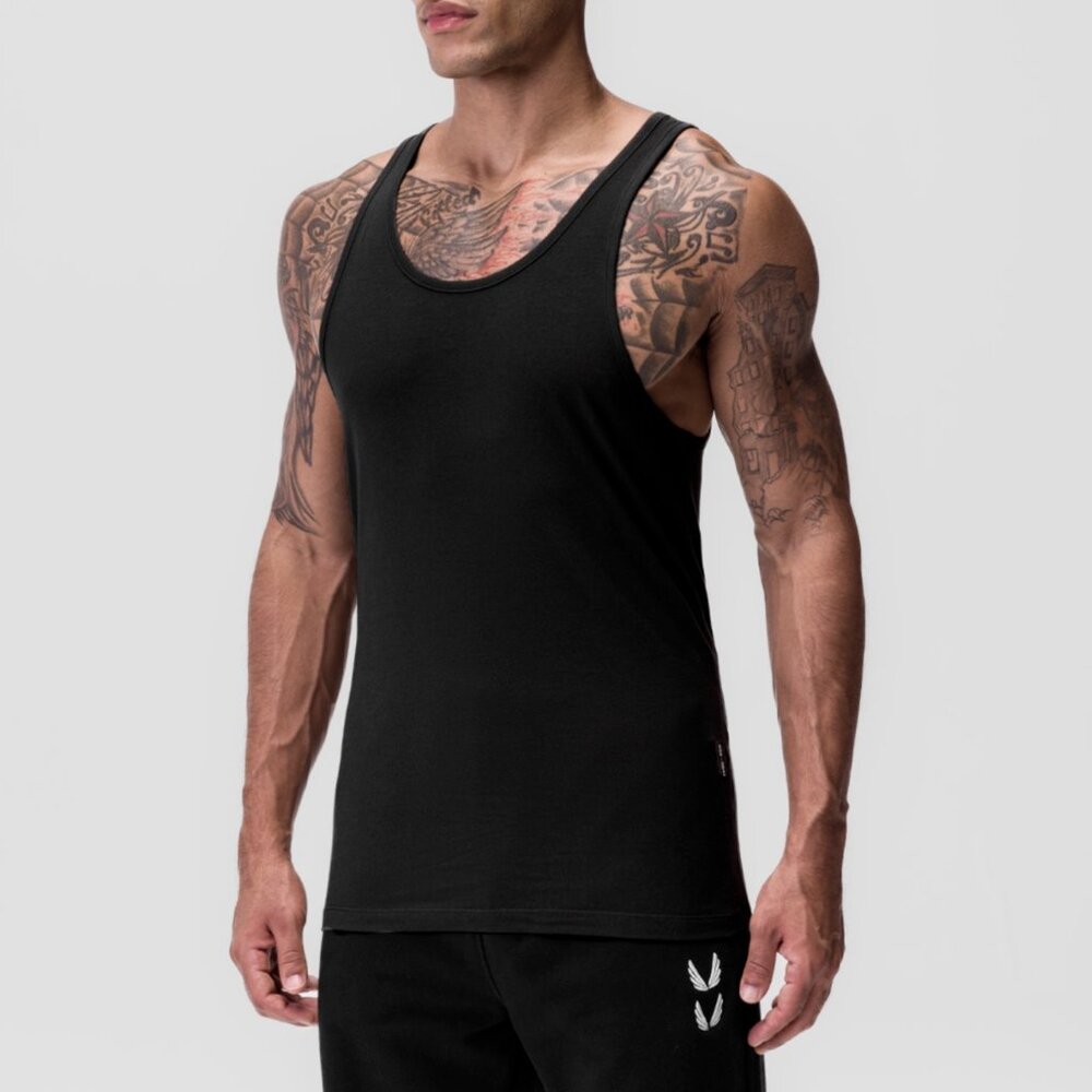 ASRV Black Cottonplus Slim Tank Top